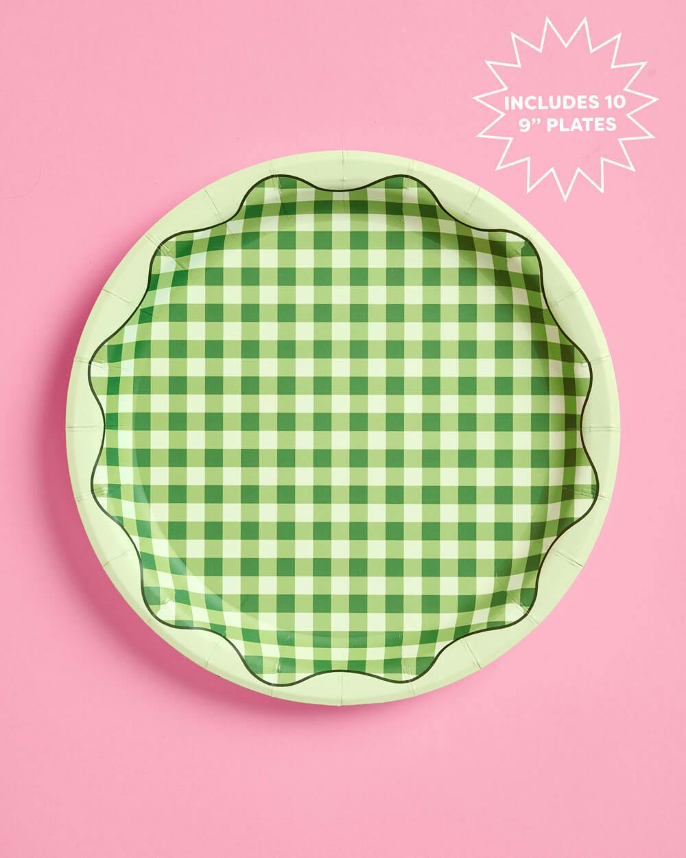 Christmas Cottage Plates - 10 paper plates, 9in