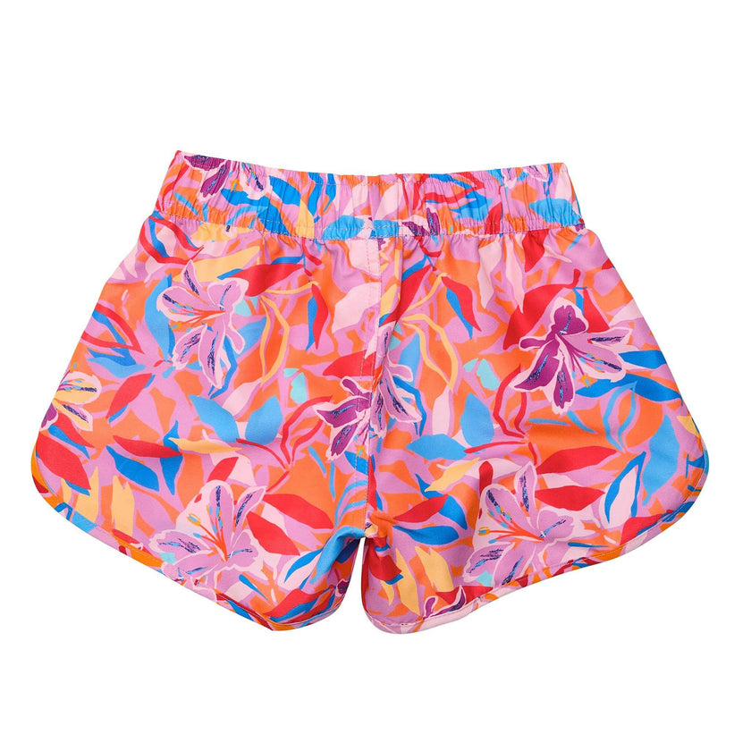 Girls Sustainable Flat Front Side Cut Drawstring Board Shorts
