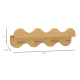 Lido Wave Bookshelf with Hooks in Honey