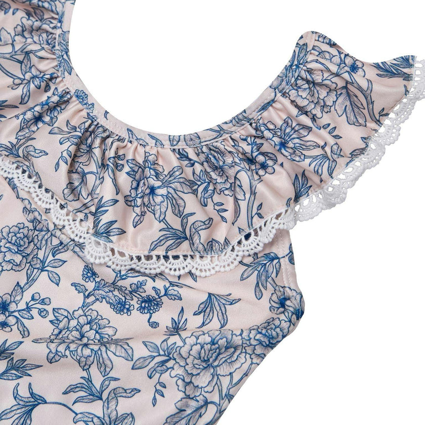 Ruffle Neckline One Piece (Sundance Print)