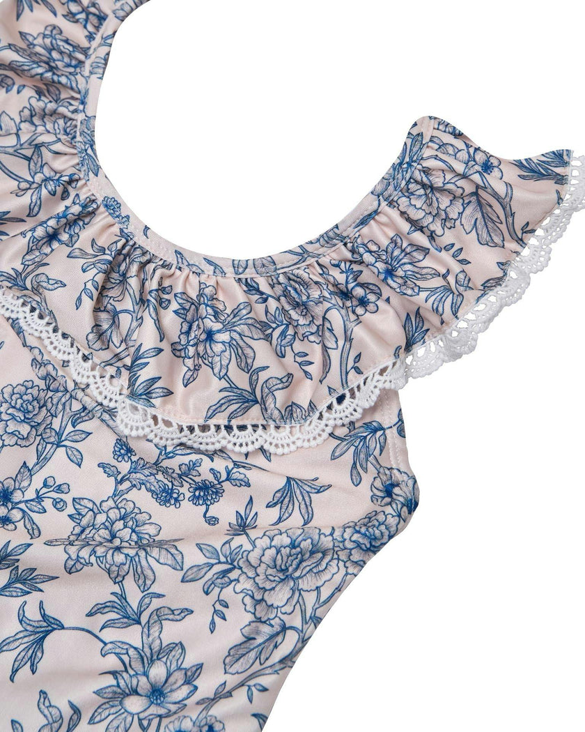 Ruffle Neckline One Piece (Sundance Print)
