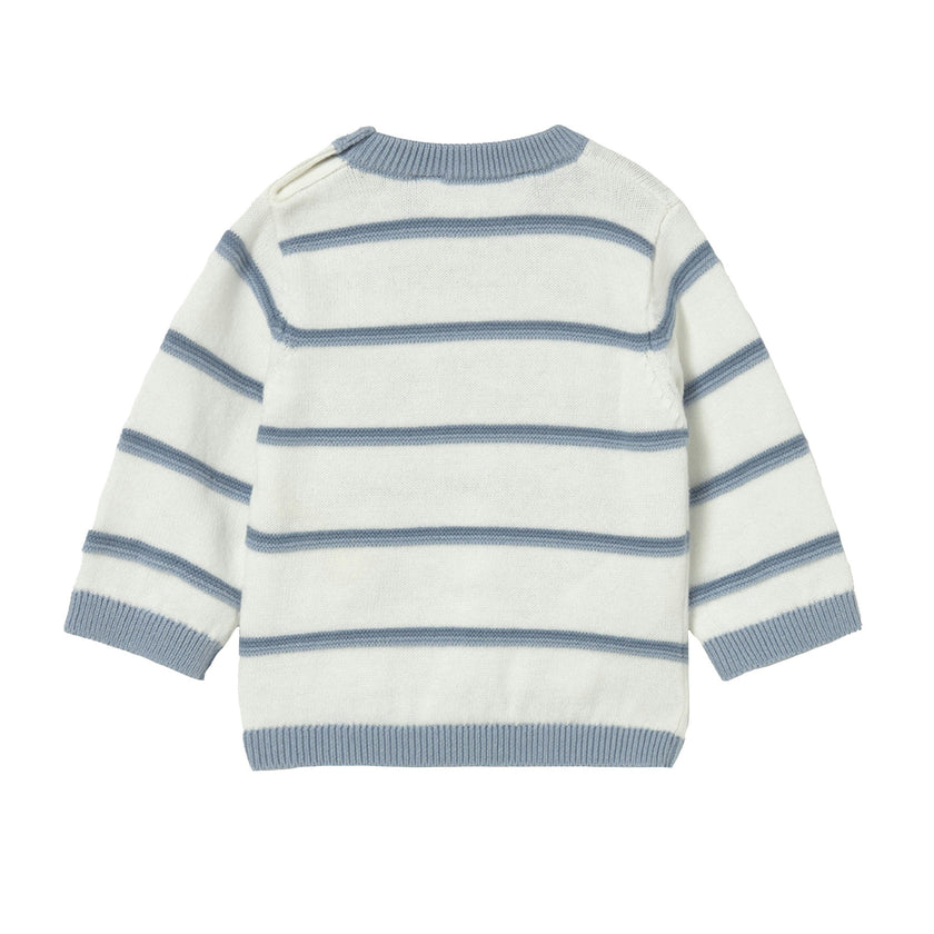 White & Blue Striped Sweater