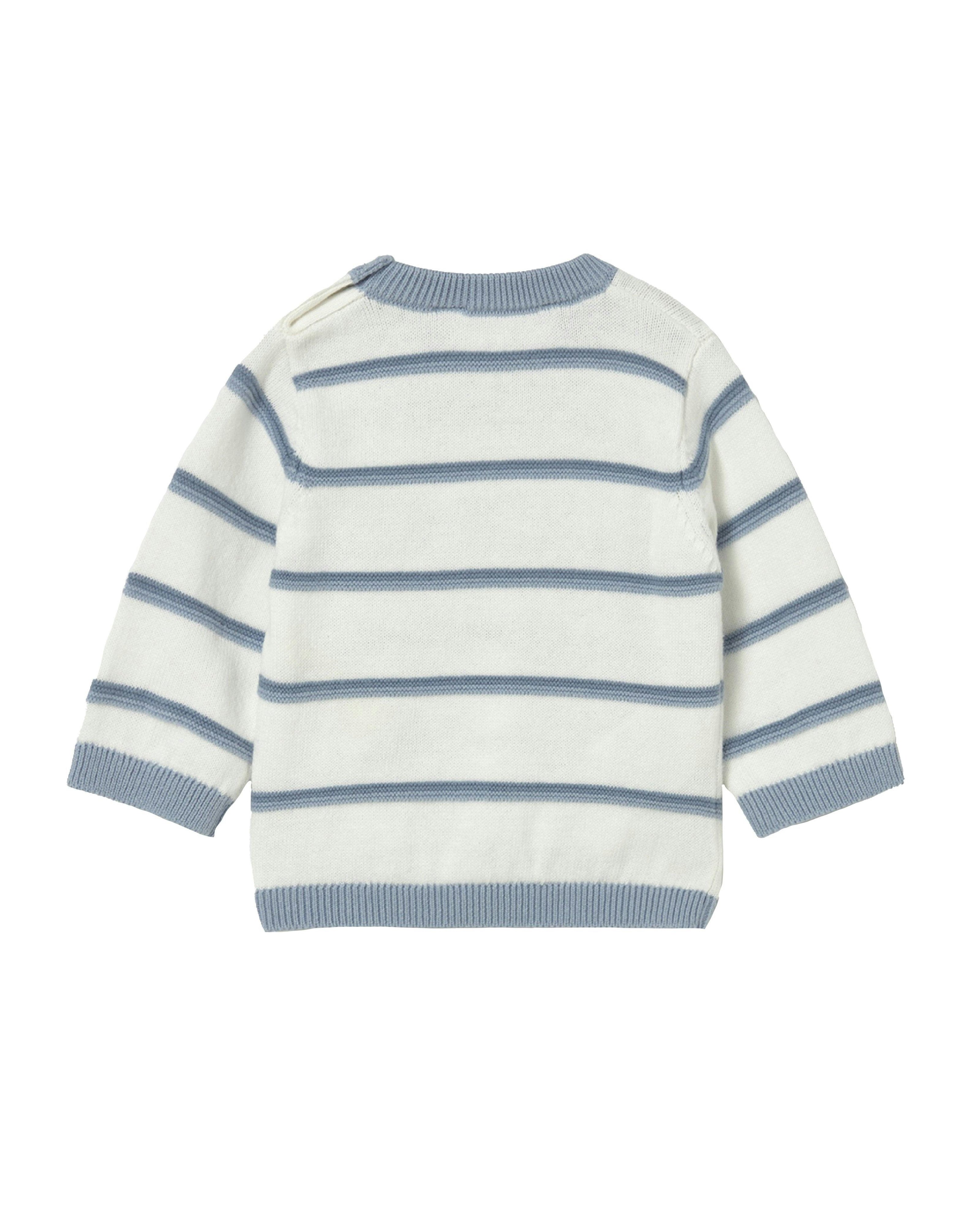 White & Blue Striped Sweater