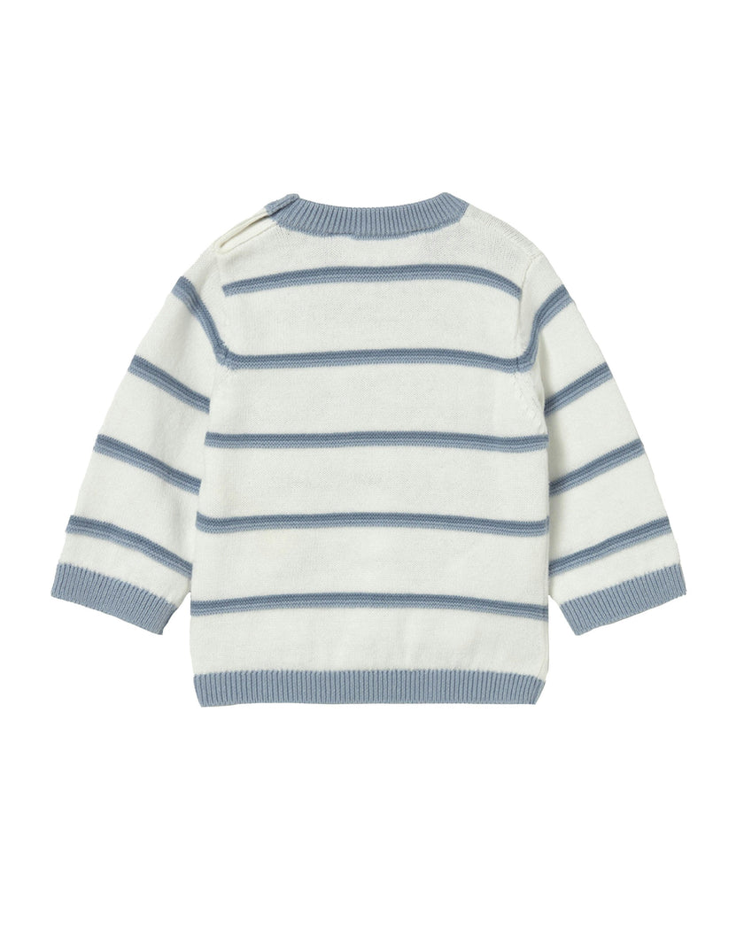 White & Blue Striped Sweater