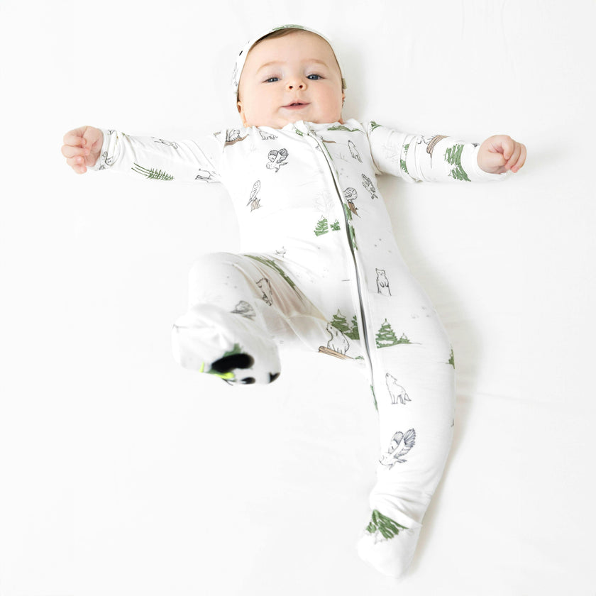 Winter Forest Animals Bamboo Convertible Footie