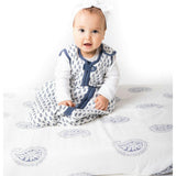 Block-Printed Cotton Fitted Crib Sheet