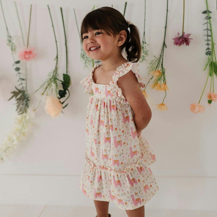 Girl's Drop-Waist Peplum Dress