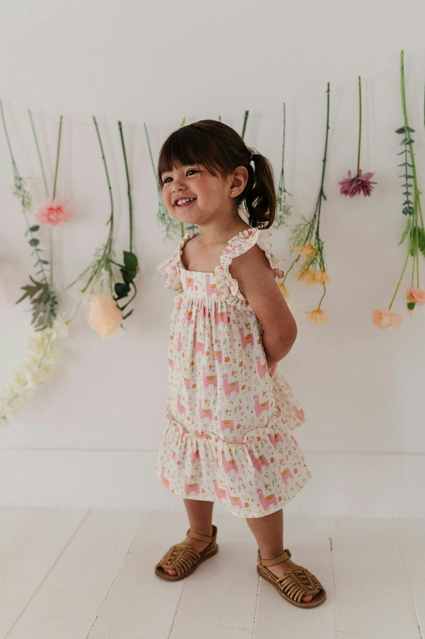 Girl's Drop-Waist Peplum Dress
