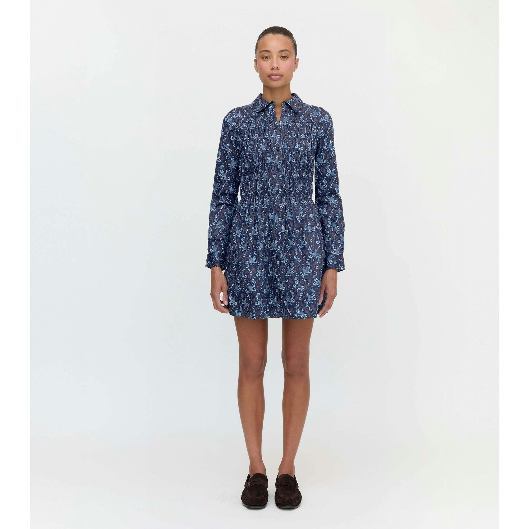 The Mira Dress - Navy Cala Paisley