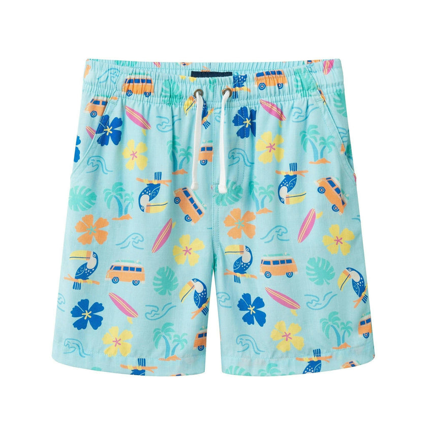 Boys Synthetic Viscose Matching Set | Aqua beach