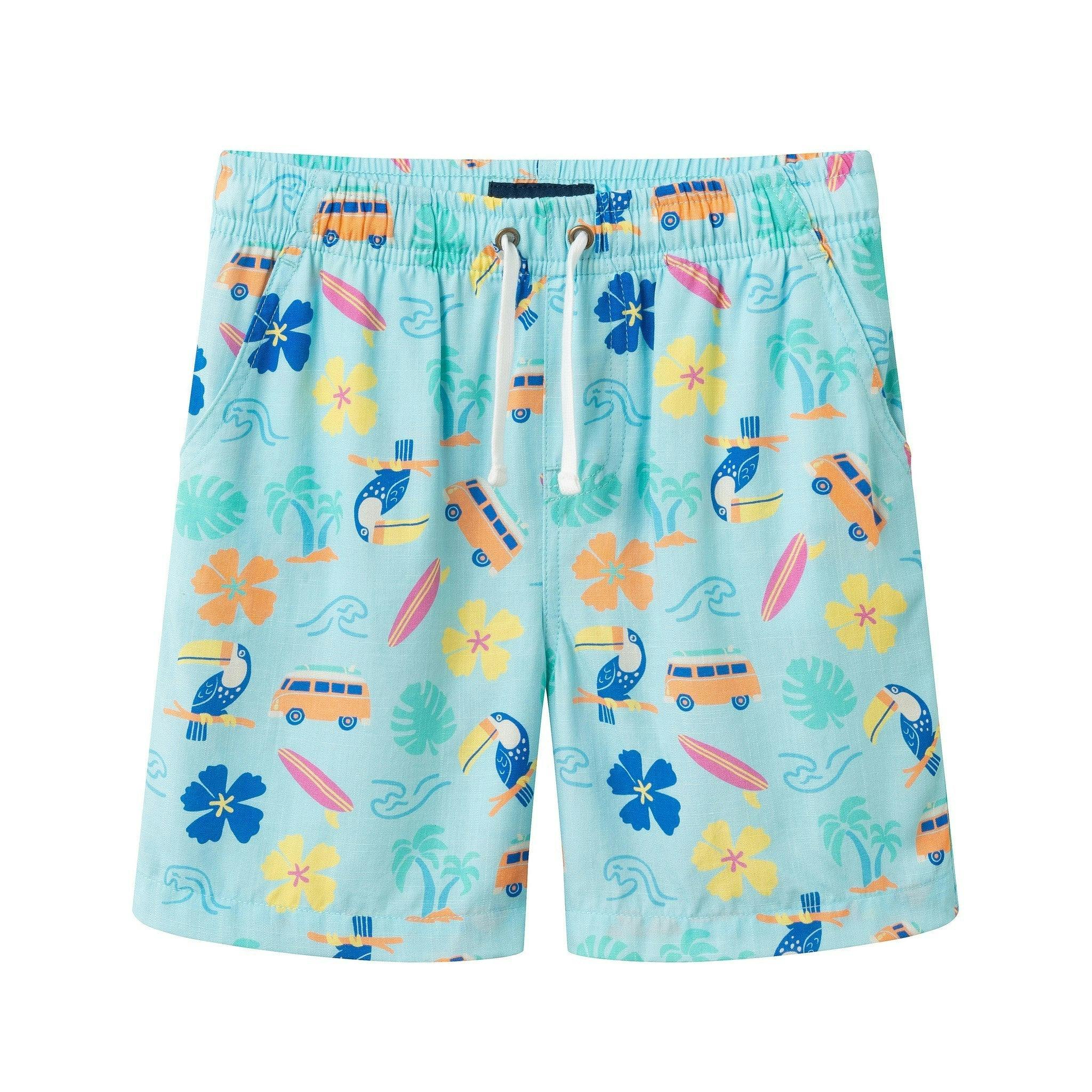 Boys Synthetic Viscose Matching Set | Aqua beach