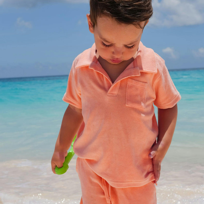 The Tropicana - Boys Coral Terry Polo