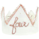 "Four" Linen Crown With Eyelash Trim