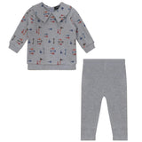 Key Print French Fleece Two Piece Set