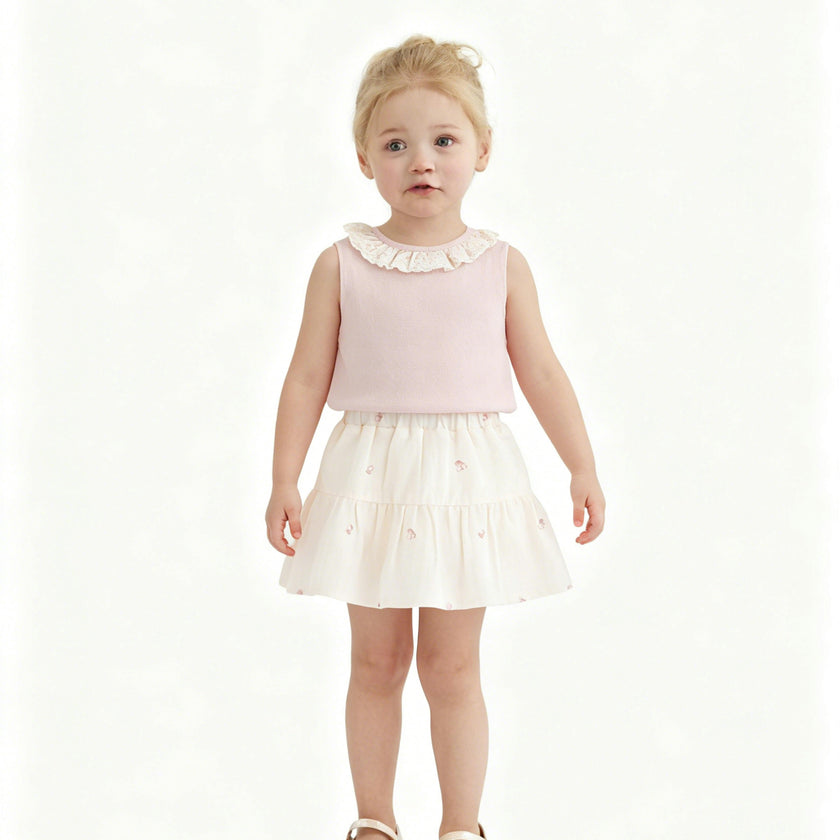 Pink Lace Skirt Set