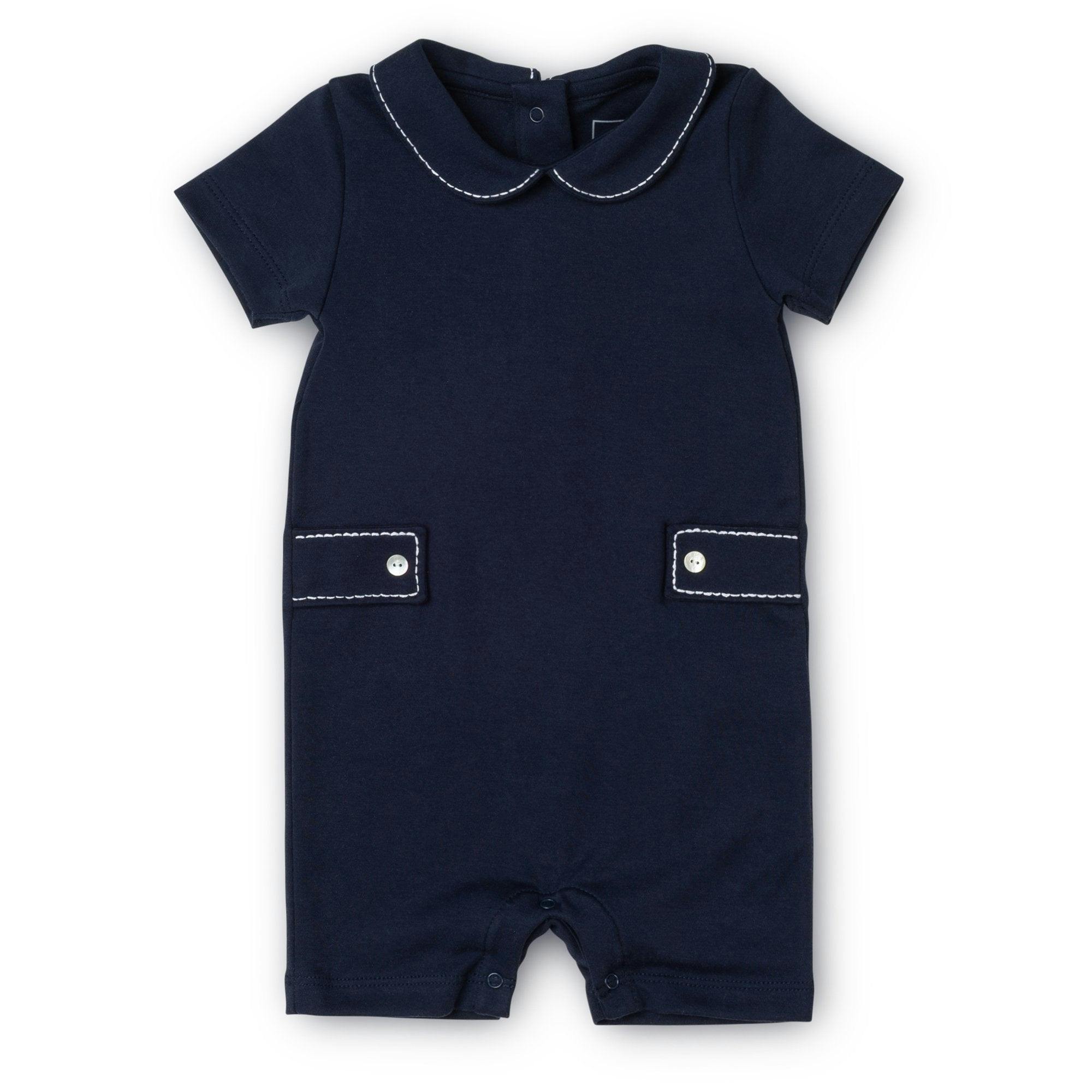 Henry Boys' Shortall - Navy with White Stitch