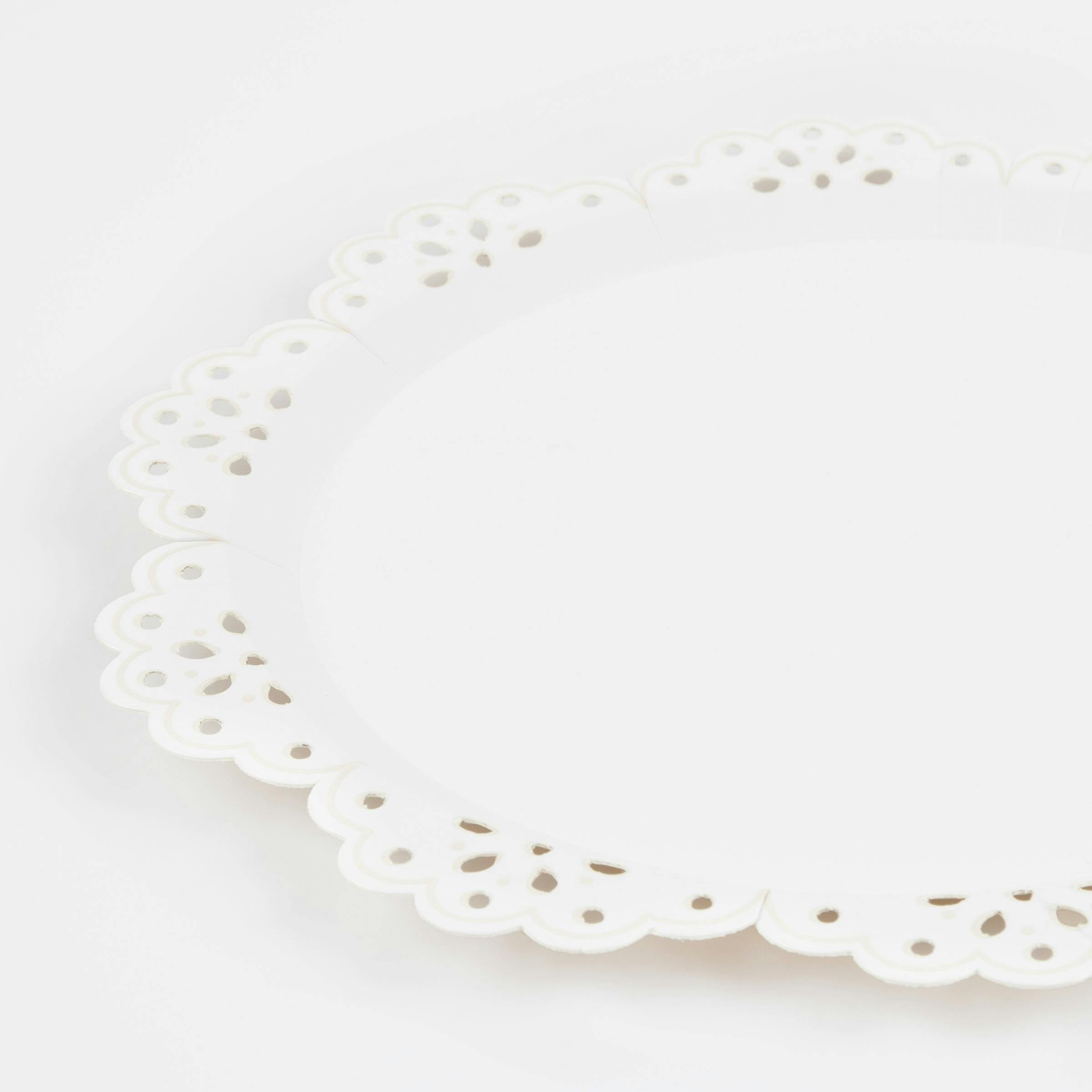 Broderie Anglaise Lace White Side Plates