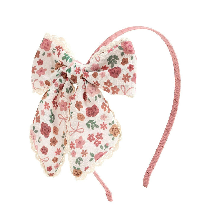 Berry Floral Bow Headband