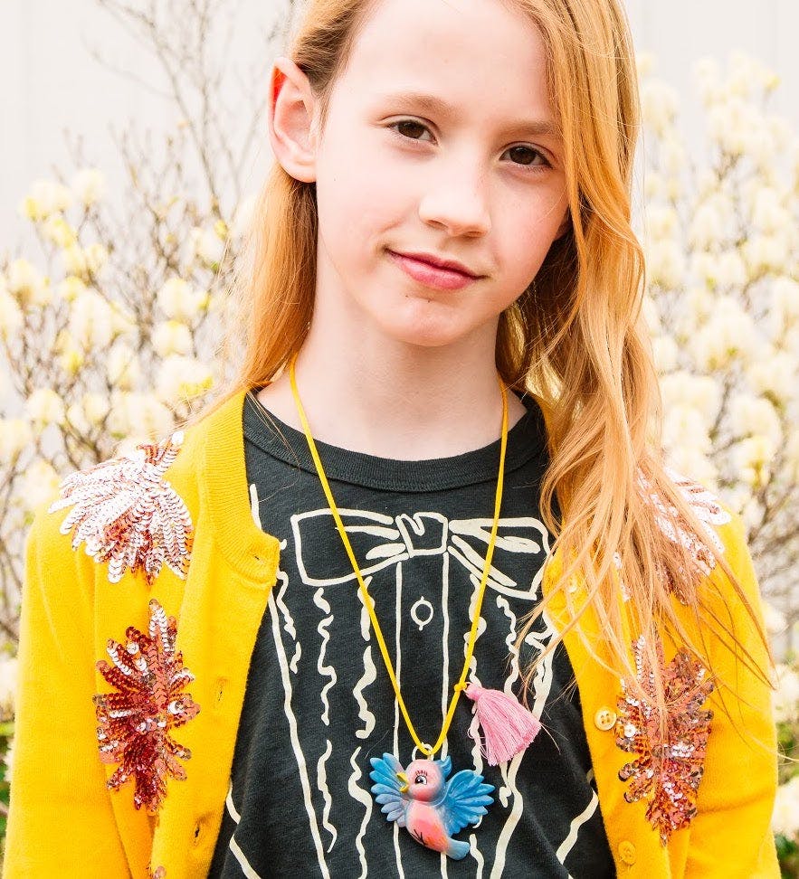 BIRDIE THE BLUE BIRD NECKLACE