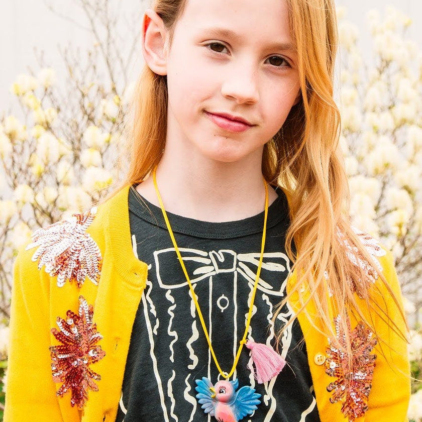 BIRDIE THE BLUE BIRD NECKLACE