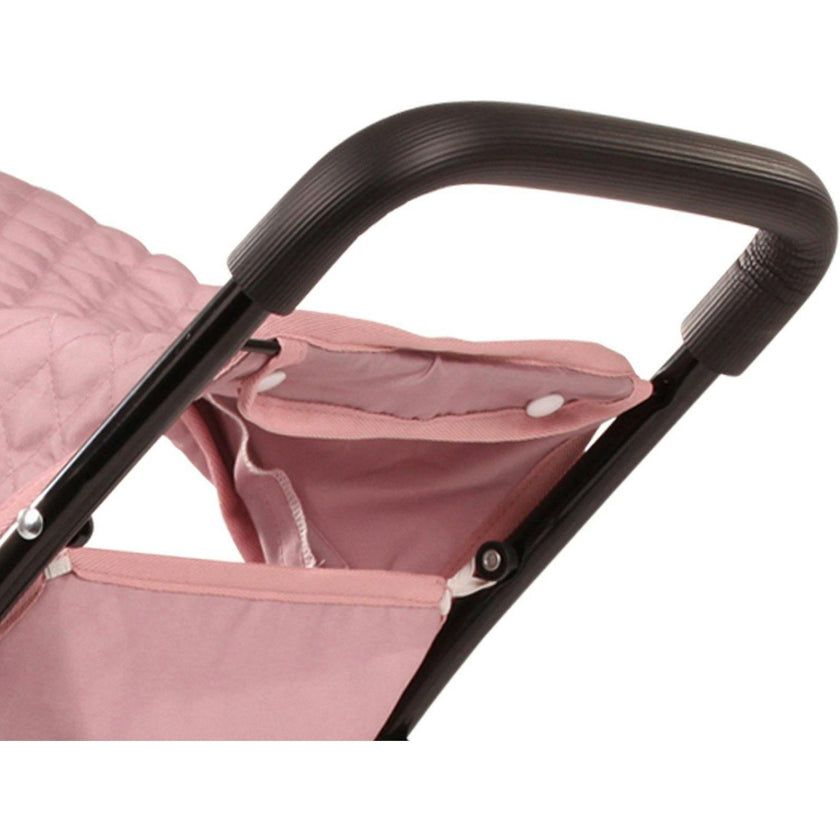 Gotz 3‑Wheel Doll Buggy “Soft Mood” – Compact Grey‑Pink Doll Stroller with Sunshade