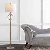 Haines 60" Modern Circle Marble/Metal LED Floor Lamp