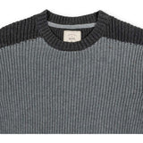 Men's Organic Crew Neck Shoulder Detail Sweater, Grey