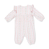 Marnie Rosebud Stripe - Long Sleeve Petal Ruffle Romper
