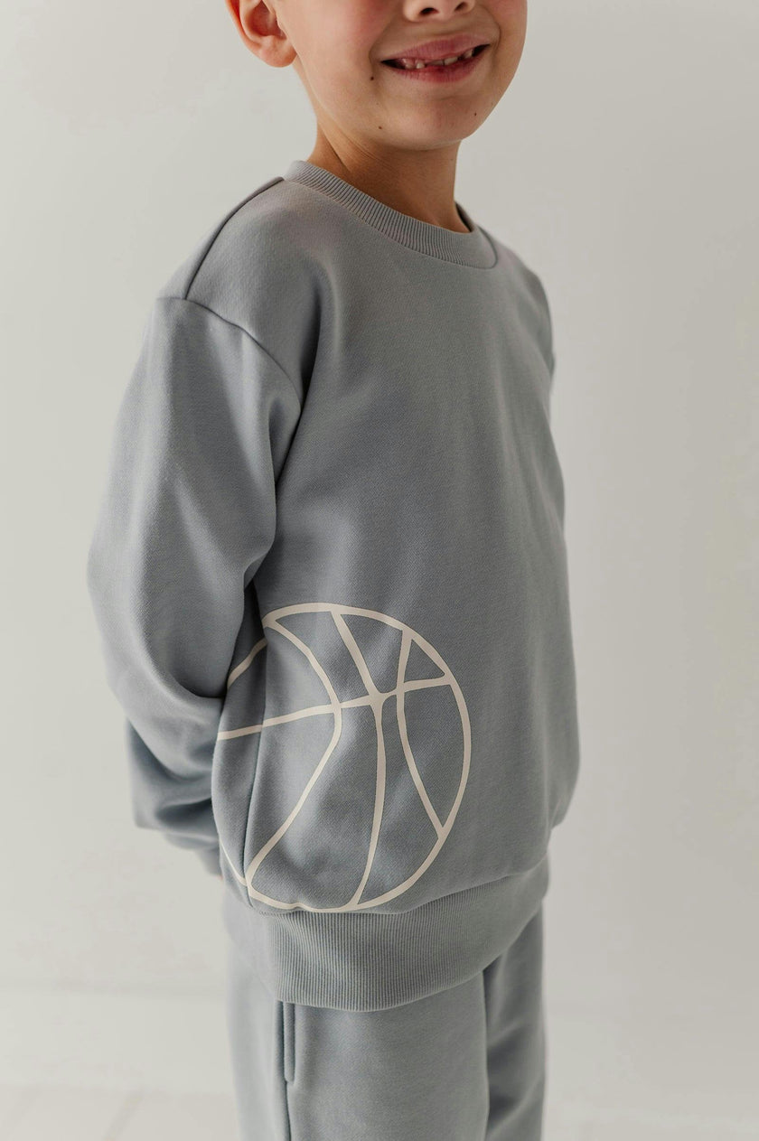 Boys Dario Graphic Sweatshirt in Blue Fog