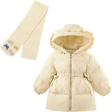 Ruffle-Hood Coat with Matching Scarf