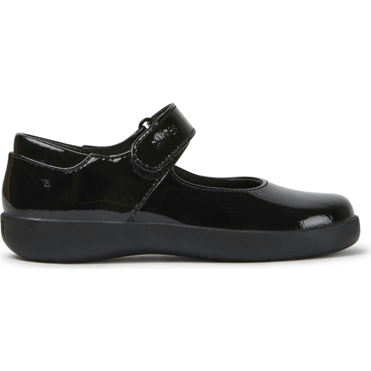 Girls Spiral Comet Suede Mary Jane, Black