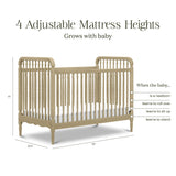 Liberty 3-in-1 Convertible Spindle Crib w/Toddler Bed Conversion Kit in Washed Pine
