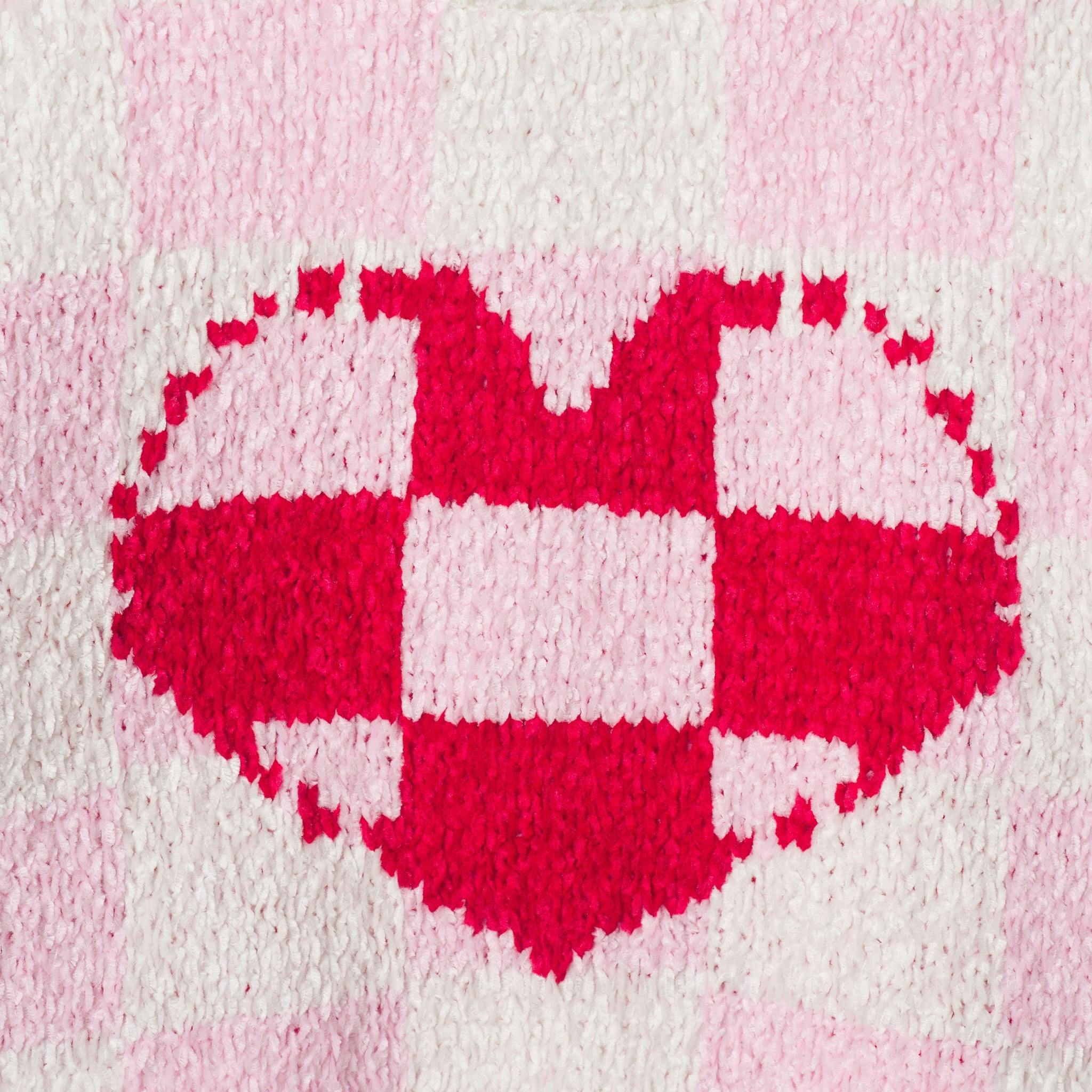 Infant Girls 3-Piece Sweater Set | Checkered Heart - Pink