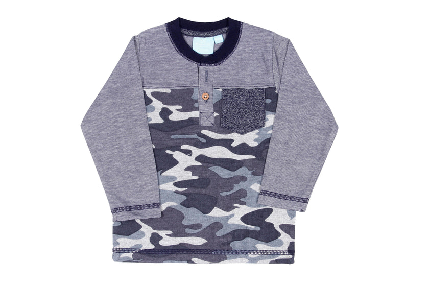 Channing Camouflage Henley Tee Baby