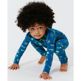 Monaco Blue Bamboo Convertible Footie