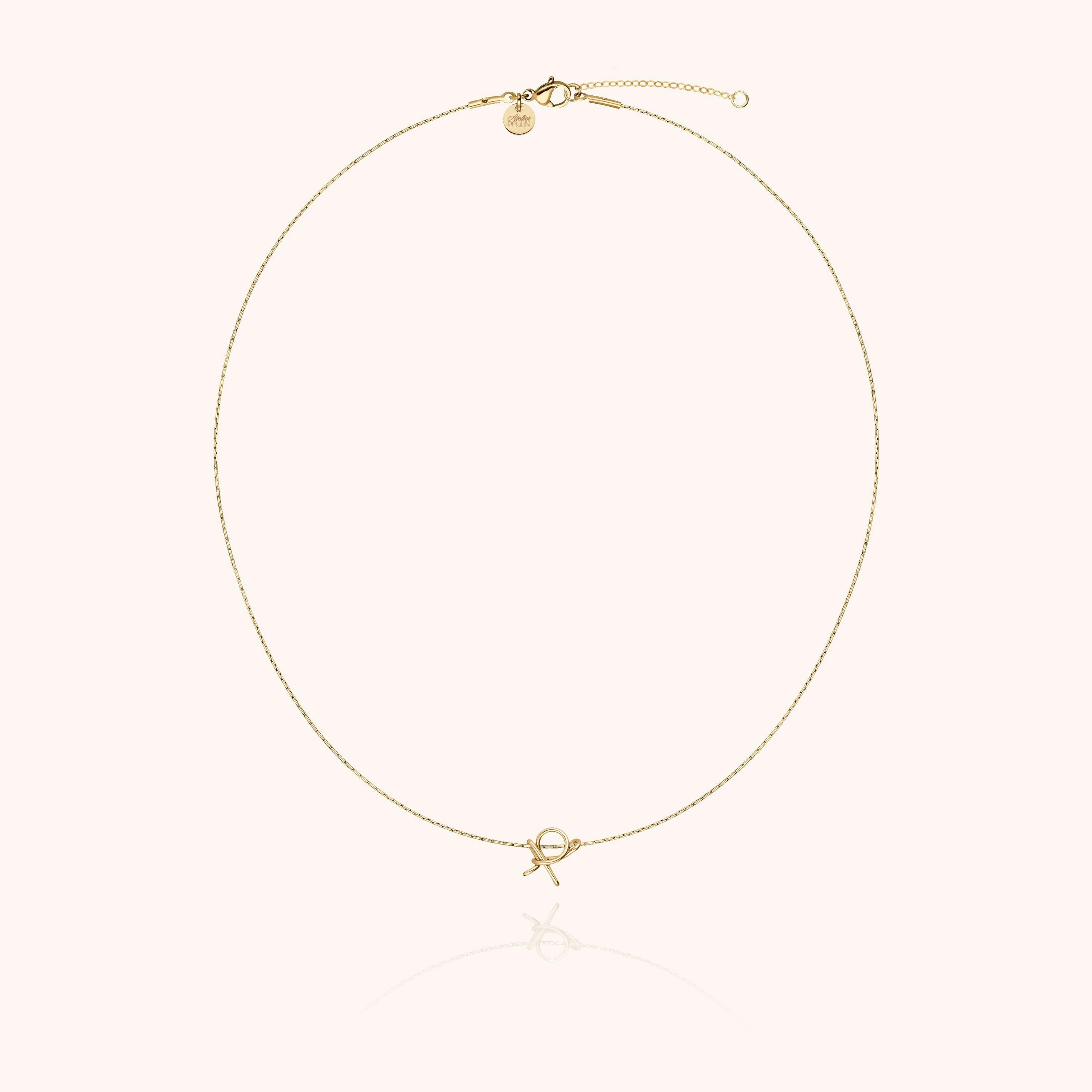 Initial Necklace, 14k Yellow Gold Filled