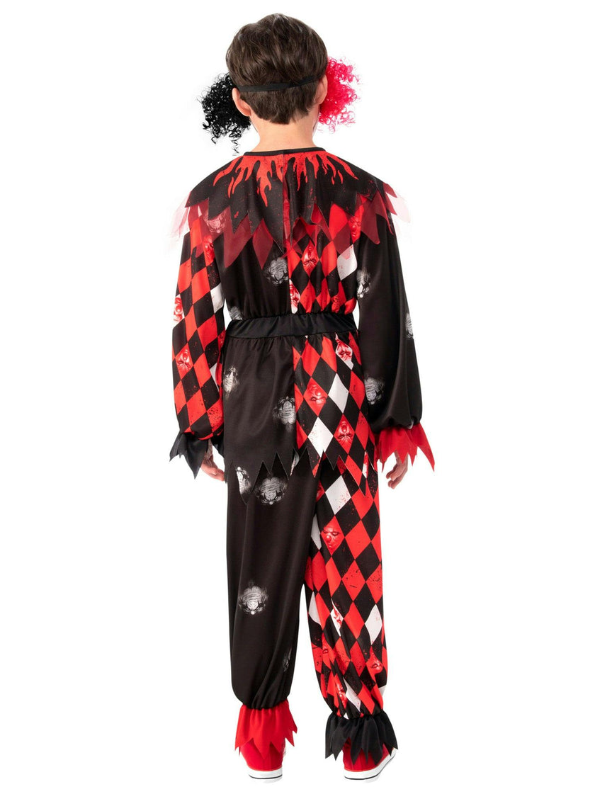 Boys' Red and Black Scary Clown Costume