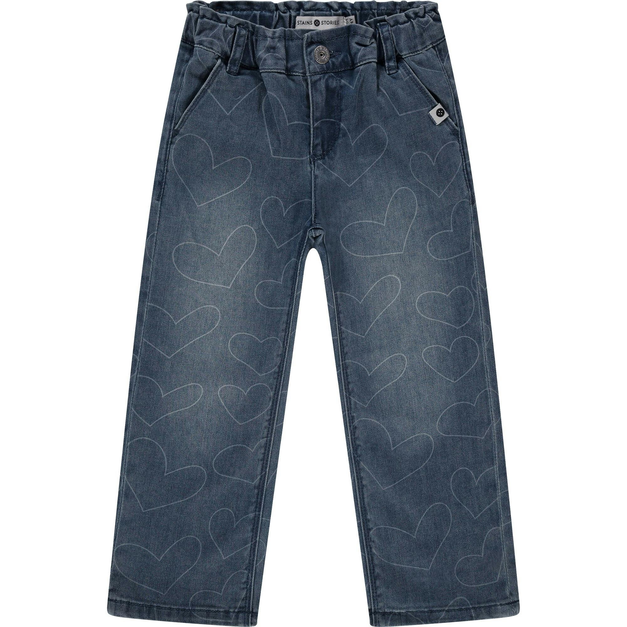 Heart Pattern Wide Leg Jean