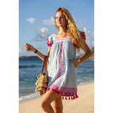 Mini Sandrine Womens Dress Sky Embroidery, Sky Embroidery