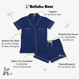 Starry Night Blue Bamboo Women's Pajama Short Set