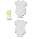 Baby Boy 2pc White Short Sleeve Onesie Set