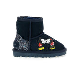 Navy Mickey + Minnie Glitter Tab Winter Boots