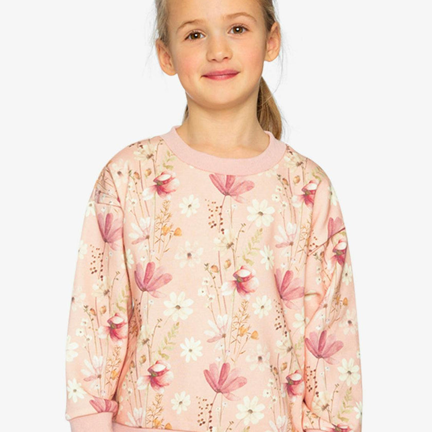Sweatshirt Pink Printed Flowers