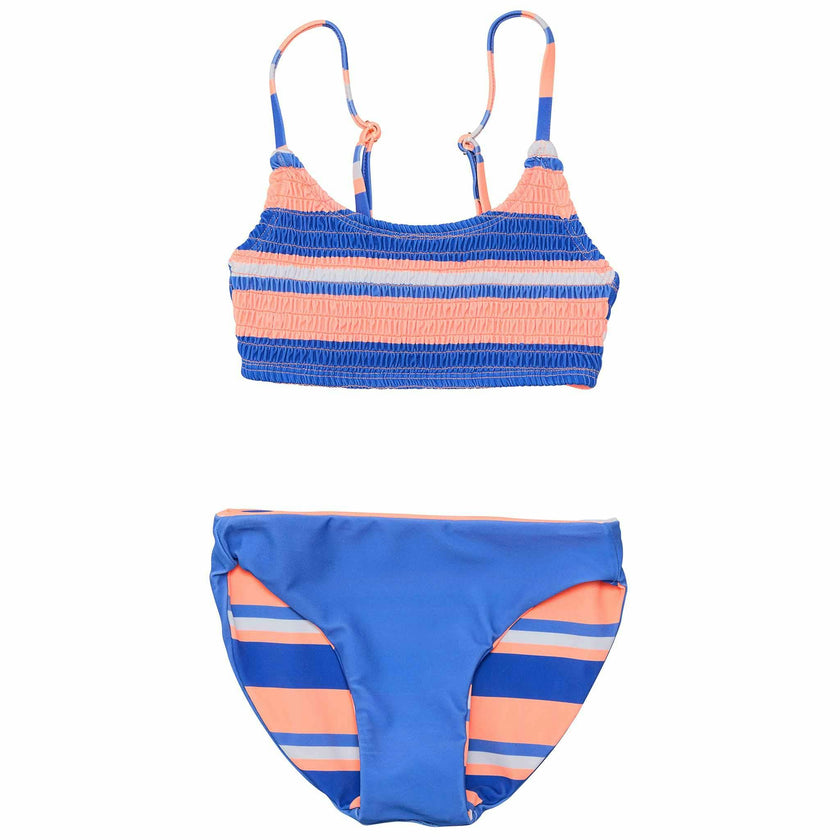 Reversible Sustainable Spaghetti Strap Smocked Top Bikini
