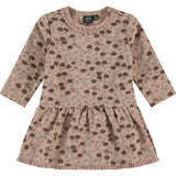 All-Over Floral Print Long Sleeve Drop Peplum Waist Dress