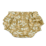 Gold Floral Organic Cotton Ruffle Bloomer