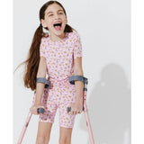 Milk & Cookies Pink Bamboo Kids Pajama Short Set