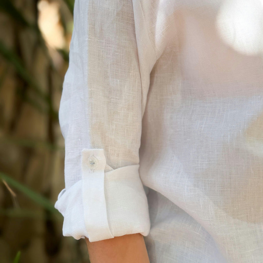 Philip Shirt in White Linen