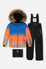 Two Piece Play Snowsuit Blue And Orange Gradient