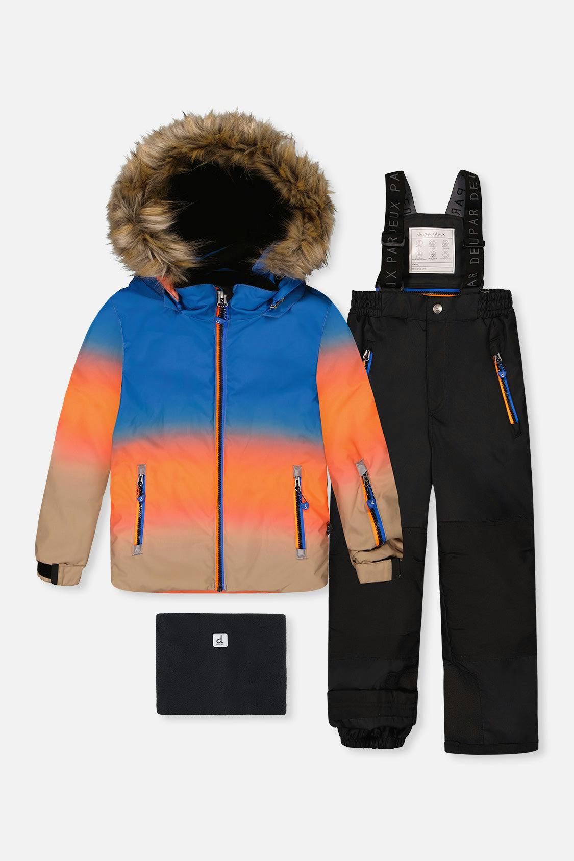 Two Piece Play Snowsuit Blue And Orange Gradient